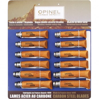 Набор-дисплей OPINEL T085 из 12 ножей разных размеров из углеродистой стали 182085 Набор-дисплей OPINEL T085 из 12 ножей разных размеров из углеродистой стали 182085