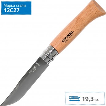 Нож OPINEL №8, нержавеющая сталь, рукоять из бука, чехол, картонная коробка 001089 Нож OPINEL №8, нержавеющая сталь, рукоять из бука, чехол, картонная коробка 001089